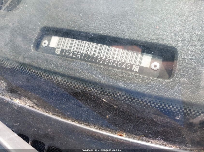 2002 Saturn S-Series Sc2 VIN: 1G8ZR12772Z284040 Lot: 43401131