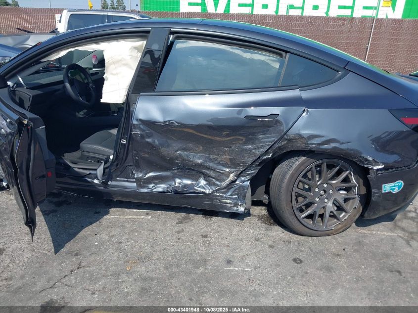 2025 Tesla Model 3 Long Range Rear-Wheel Drive VIN: 5YJ3E1EA3SF976350 Lot: 43401948