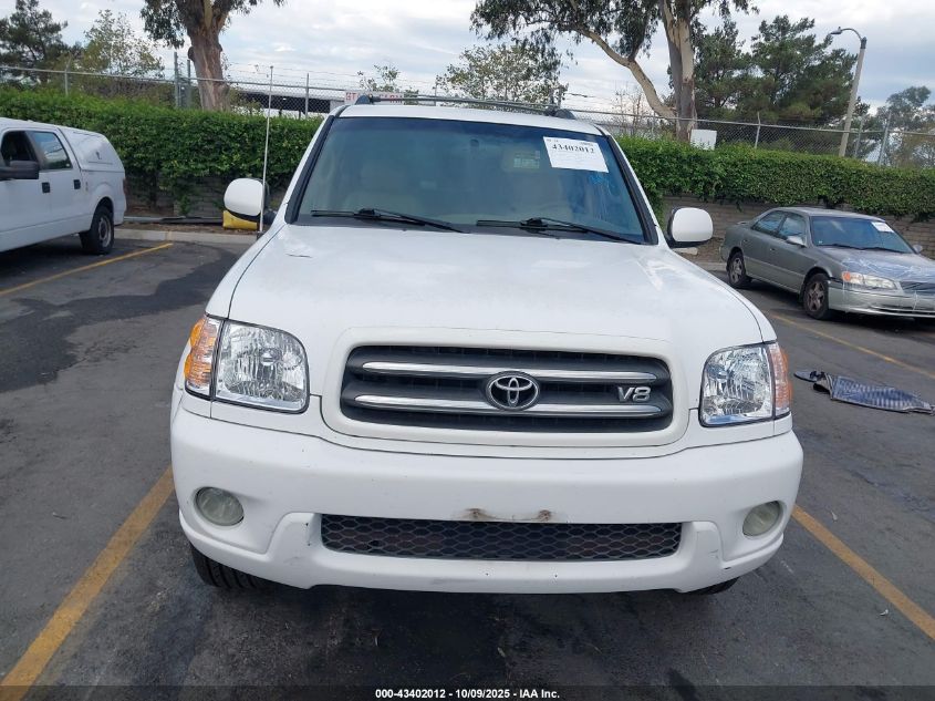 2003 Toyota Sequoia Limited V8 VIN: 5TDZT38AX3S183423 Lot: 43402012