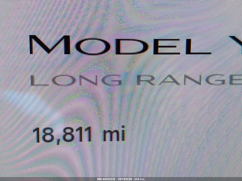 2025 Tesla Model Y Long Range Dual Motor Rear-Wheel Drive VIN: 7SAYGDED2SF219910 Lot: 43402232