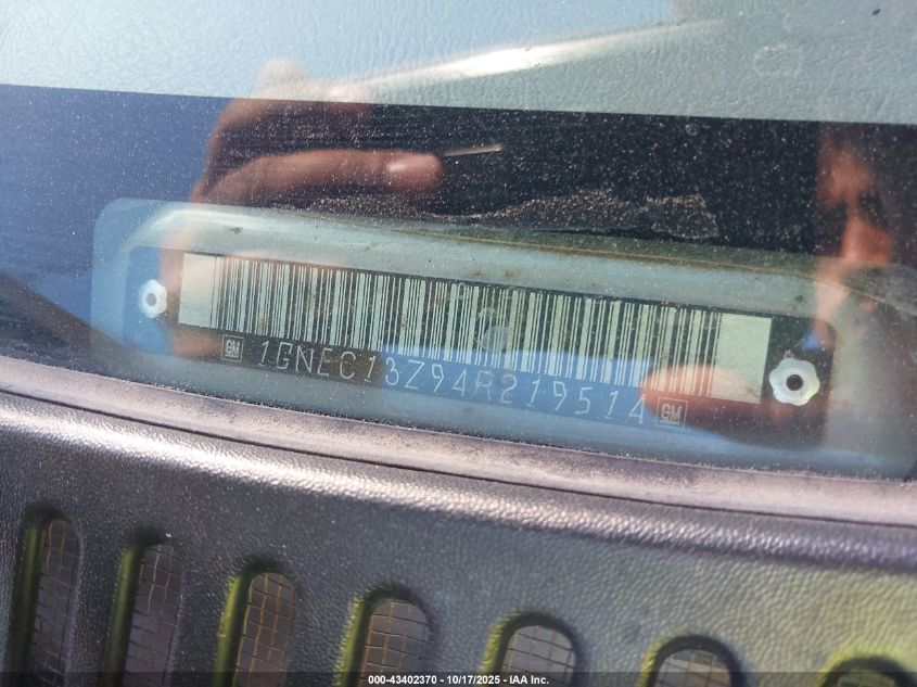 2004 Chevrolet Tahoe Ls VIN: 1GNEC13Z94R219514 Lot: 43402370