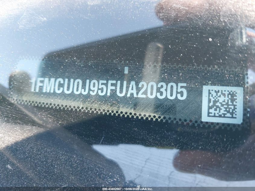 2015 Ford Escape Titanium VIN: 1FMCU0J95FUA20305 Lot: 43402567