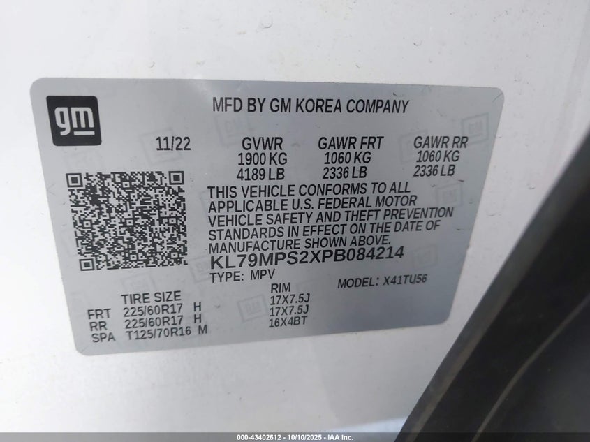 2023 CHEVROLET TRAILBLAZER FWD LT KL79MPS2XPB084214