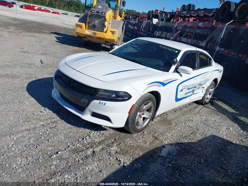 Vin: 2c3cdxat6kh688754, lot: 43897427, dodge charger police rwd 20192