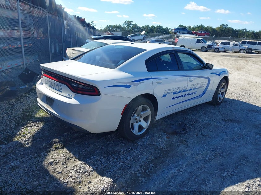 Vin: 2c3cdxat6kh688754, lot: 43897427, dodge charger police rwd 20194