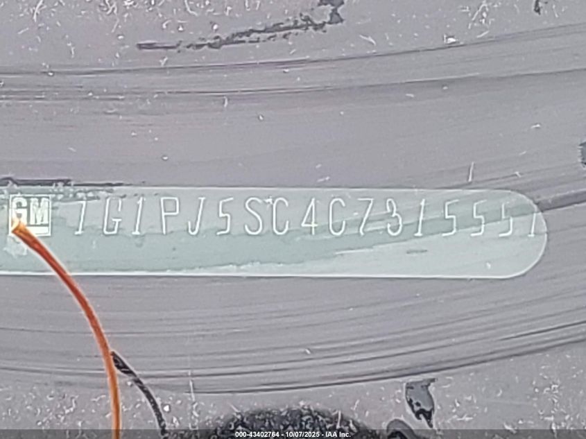 2012 Chevrolet Cruze Eco VIN: 1G1PJ5SC4C7315551 Lot: 43402764