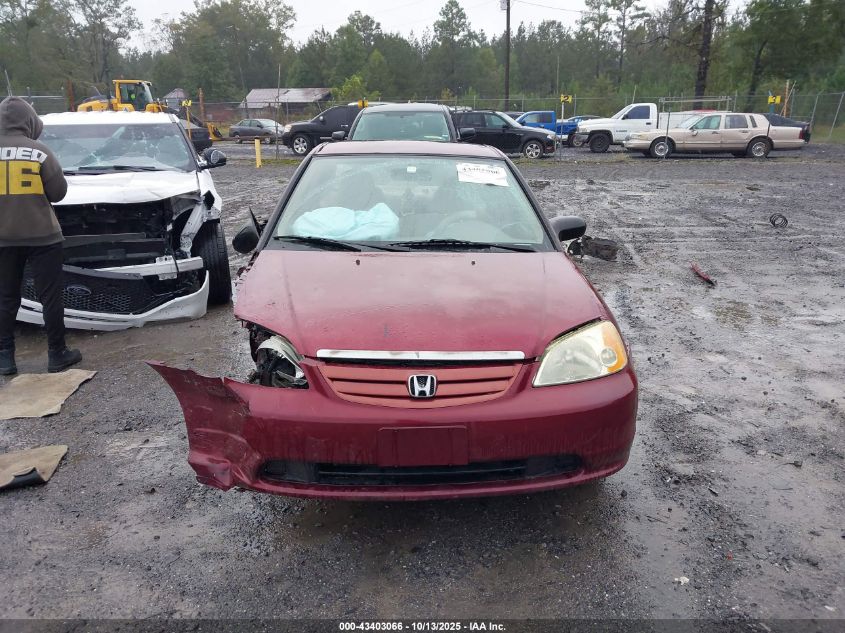 2002 Honda Civic Lx VIN: 1HGES16512L002660 Lot: 43403066