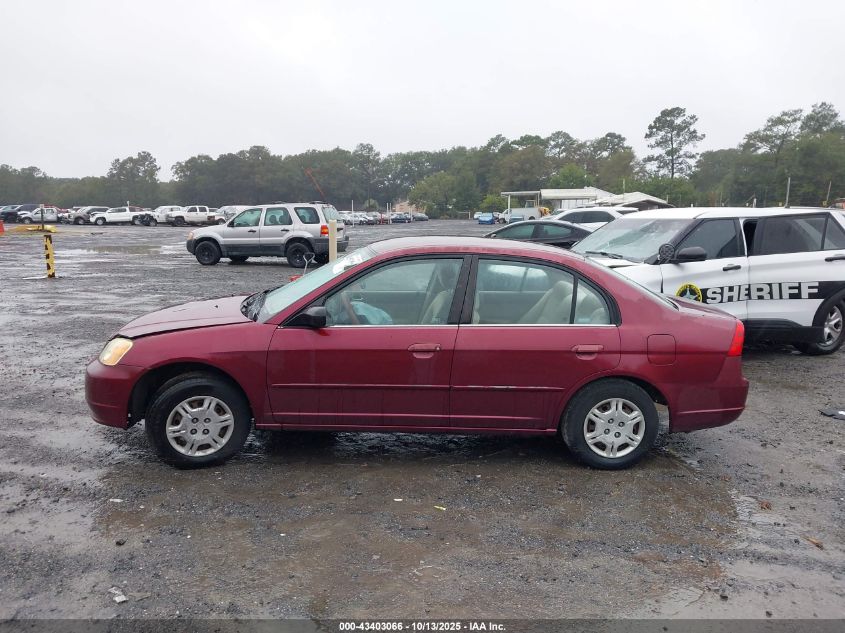 2002 Honda Civic Lx VIN: 1HGES16512L002660 Lot: 43403066