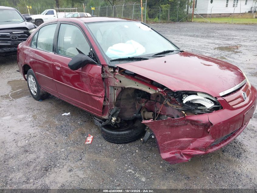 2002 Honda Civic Lx VIN: 1HGES16512L002660 Lot: 43403066