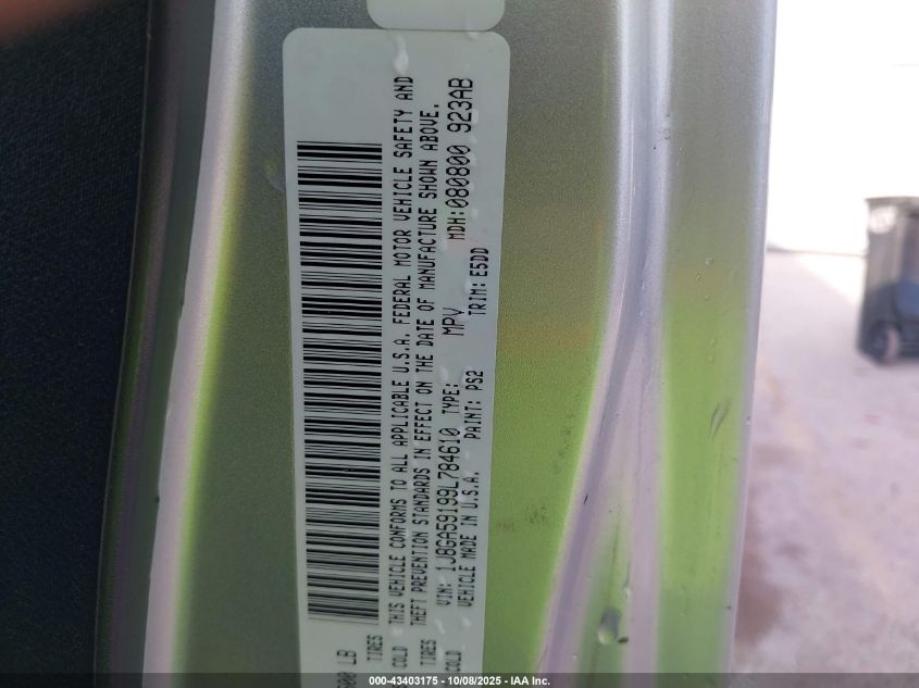 2009 Jeep Wrangler Unlimited Sahara VIN: 1J8GA59199L784610 Lot: 43403175