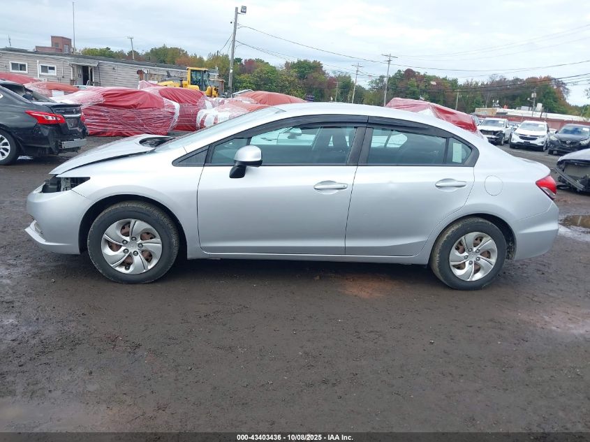 2013 Honda Civic Lx VIN: 19XFB2F5XDE236493 Lot: 43403436