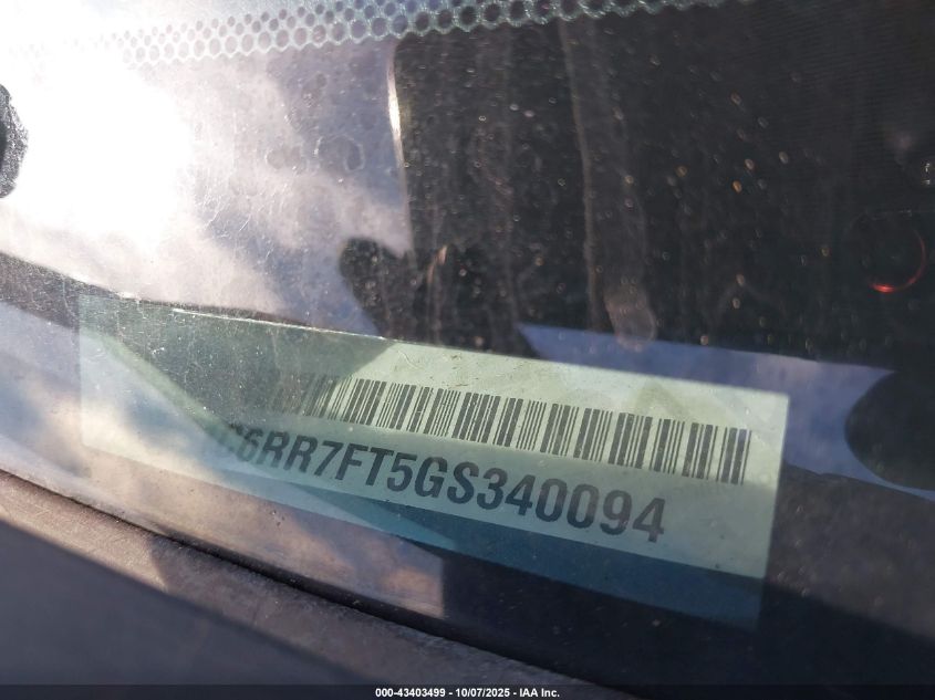 2016 Ram 1500 Express VIN: 1C6RR7FT5GS340094 Lot: 43403499