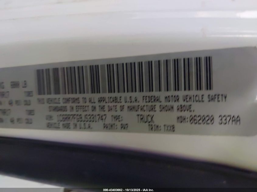 2018 Ram 1500 Tradesman 4X4 6'4 Box VIN: 1C6RR7FG9JS331747 Lot: 43403662
