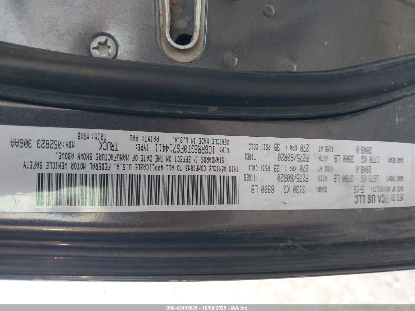 2015 Ram 1500 Big Horn VIN: 1C6RR6GT0FS714411 Lot: 43403826