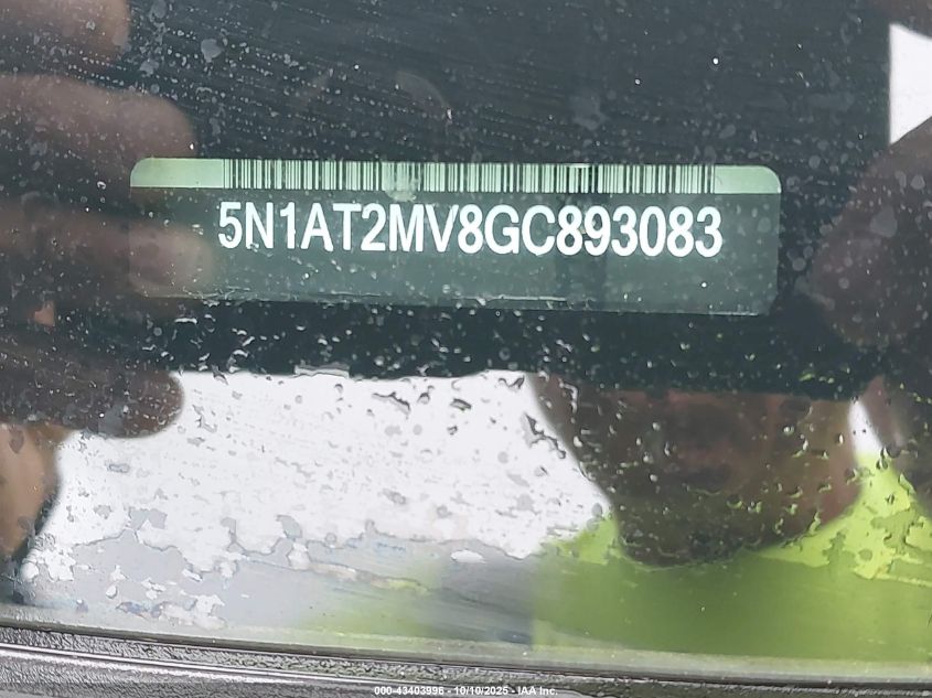 2016 Nissan Rogue Sv VIN: 5N1AT2MV8GC893083 Lot: 43403996
