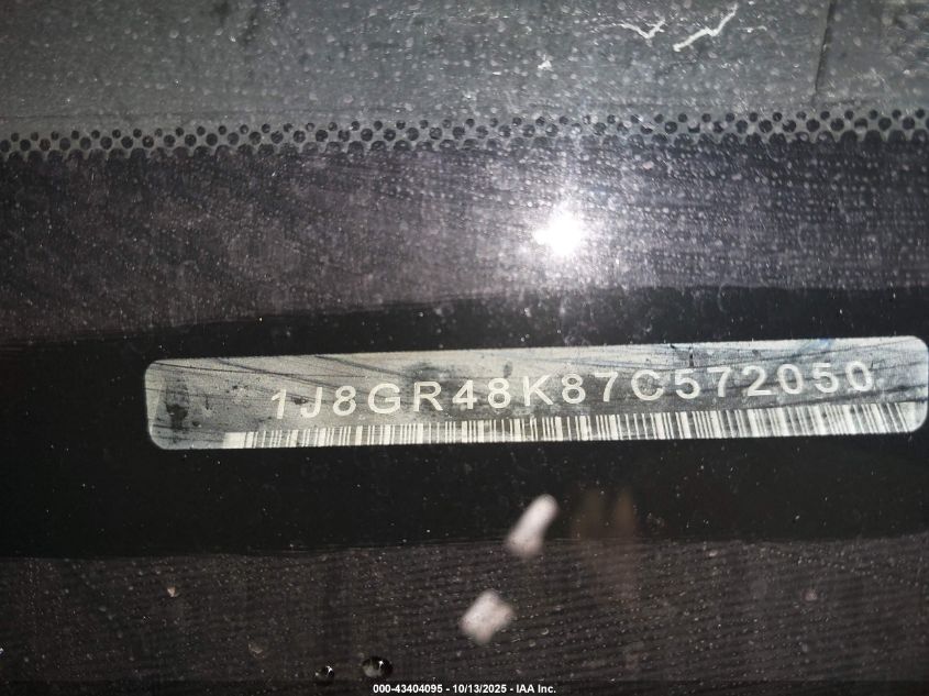2007 Jeep Grand Cherokee Laredo VIN: 1J8GR48K87C572050 Lot: 43404095