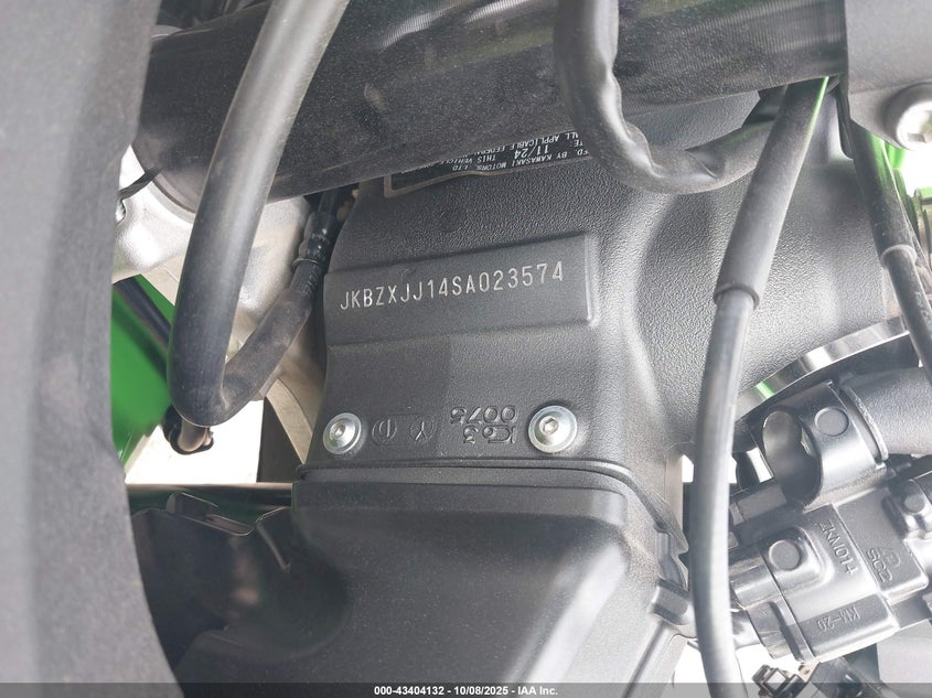 2025 Kawasaki Zx636 K VIN: JKBZXJJ14SA023574 Lot: 43404132