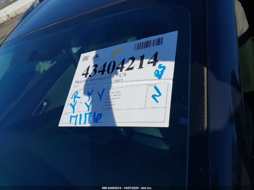 2013 Toyota Prius Three VIN: JTDKN3DU1D5612676 Lot: 43404214