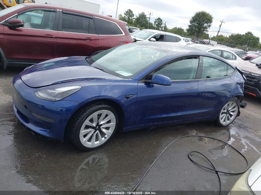 2022 Tesla Model 3 Rear-Wheel Drive VIN: 5YJ3E1EA0NF370475 Lot: 43404425