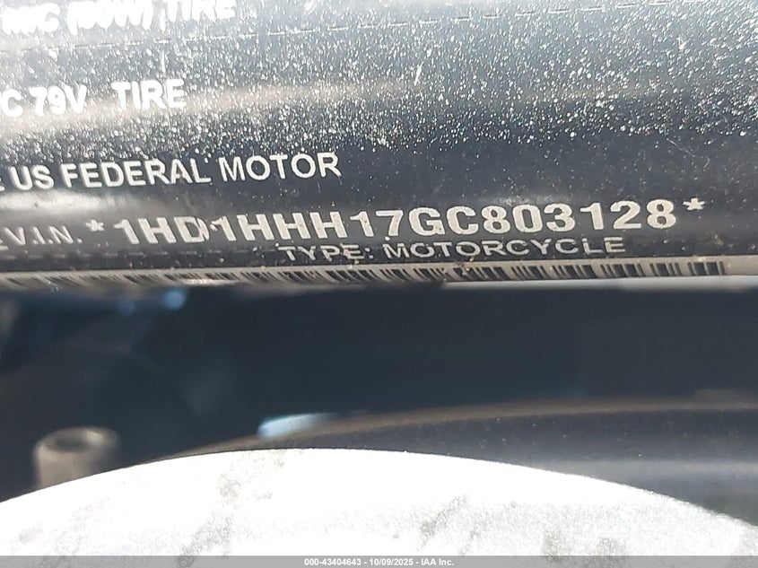 2016 Harley-Davidson Vrscdx Night Rod Special VIN: 1HD1HHH17GC803128 Lot: 43404643