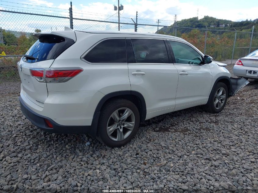 2016 Toyota Highlander Limited V6 VIN: 5TDDKRFH6GS301828 Lot: 43404693