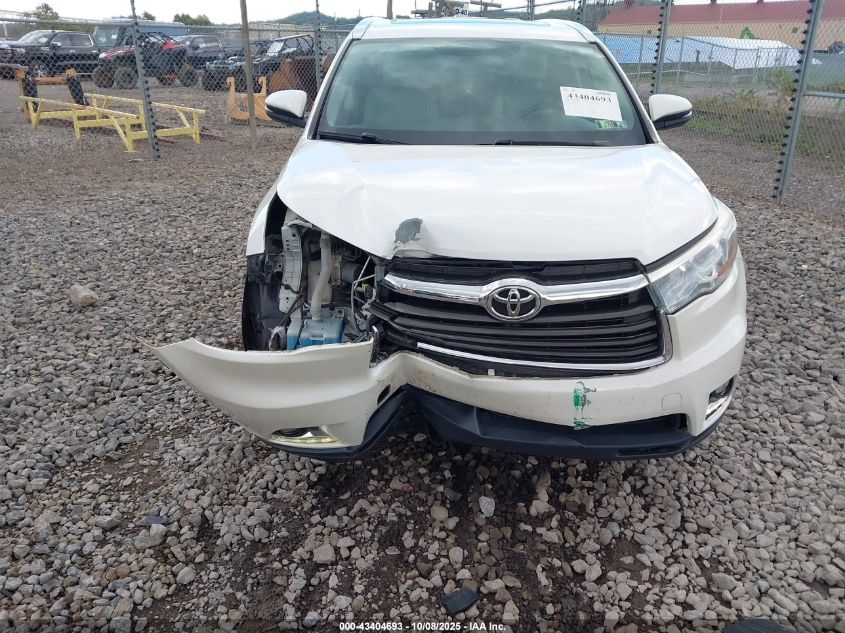 2016 Toyota Highlander Limited V6 VIN: 5TDDKRFH6GS301828 Lot: 43404693