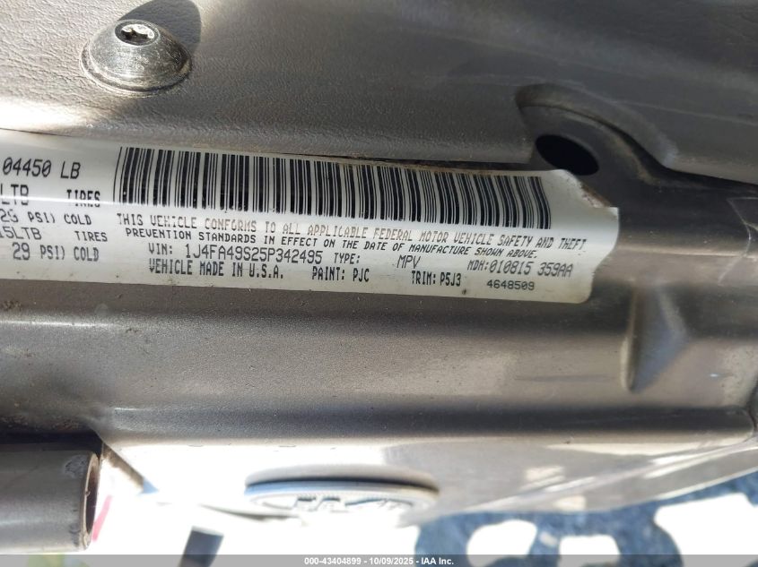 2005 Jeep Wrangler Sport VIN: 1J4FA49S25P342495 Lot: 43404899