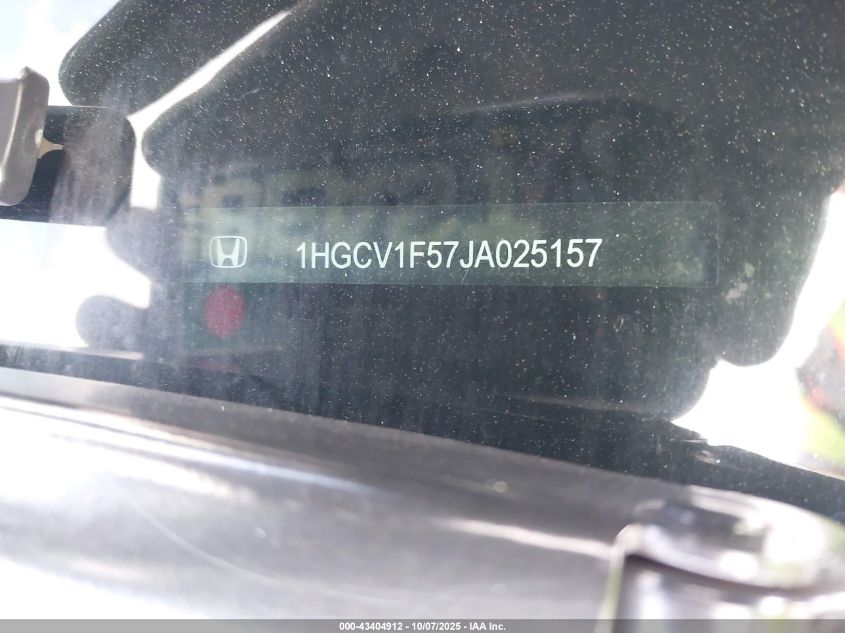 2018 Honda Accord Ex-L VIN: 1HGCV1F57JA025157 Lot: 43404912