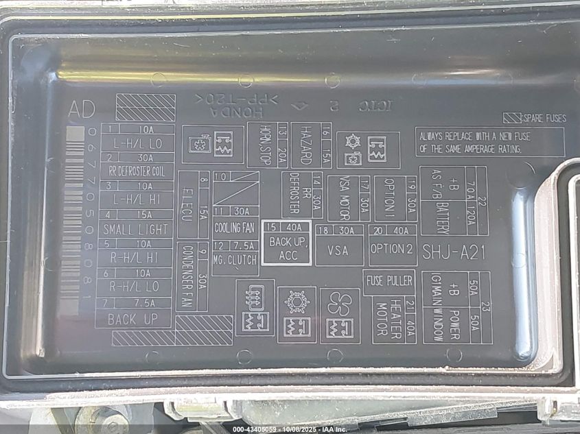 2007 Honda Odyssey Ex-L VIN: 5FNRL38757B086144 Lot: 43405059