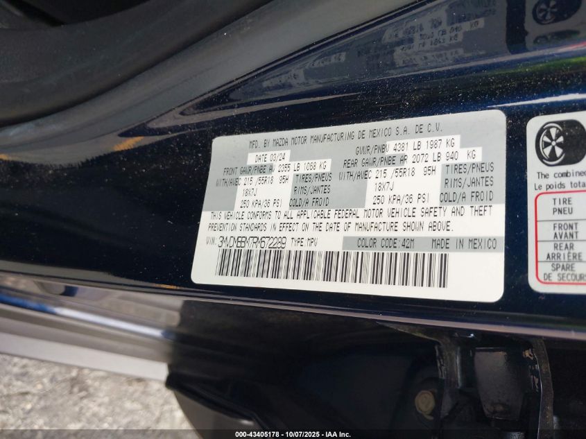 2024 Mazda Cx-30 2.5 S Select Sport VIN: 3MVDMBBM7RM672289 Lot: 43405178