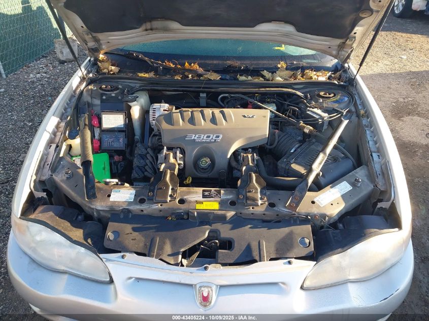 2001 Chevrolet Monte Carlo Ss VIN: 2G1WX15K019266463 Lot: 43405224