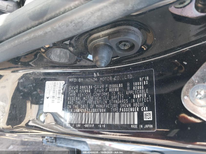 2018 Honda Civic Ex-L VIN: JHMFC1F71JX037884 Lot: 43405235