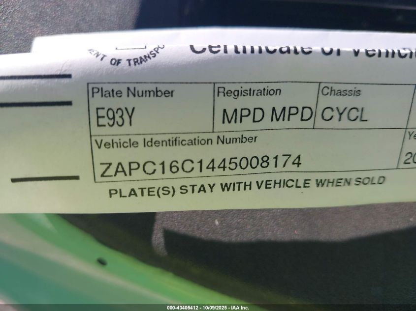 2004 Vespa C161C VIN: ZAPC16C1445008174 Lot: 43405412