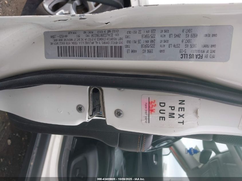 2019 Jeep Compass Limited Fwd VIN: 3C4NJCCB8KT802190 Lot: 43405605