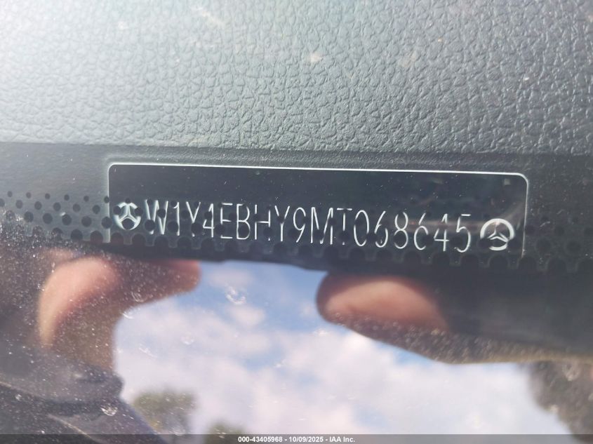 2021 Mercedes-Benz Sprinter 2500 Standard Roof V6 VIN: W1Y4EBHY9MT068645 Lot: 43405968