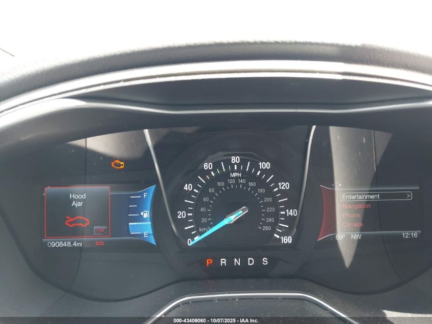 2016 Ford Fusion Se VIN: 3FA6P0HD9GR314498 Lot: 43406060