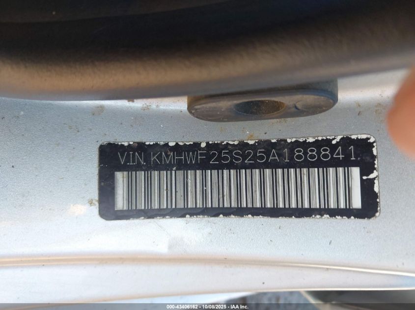 2005 Hyundai Sonata Gl VIN: KMHWF25S25A188841 Lot: 43406162