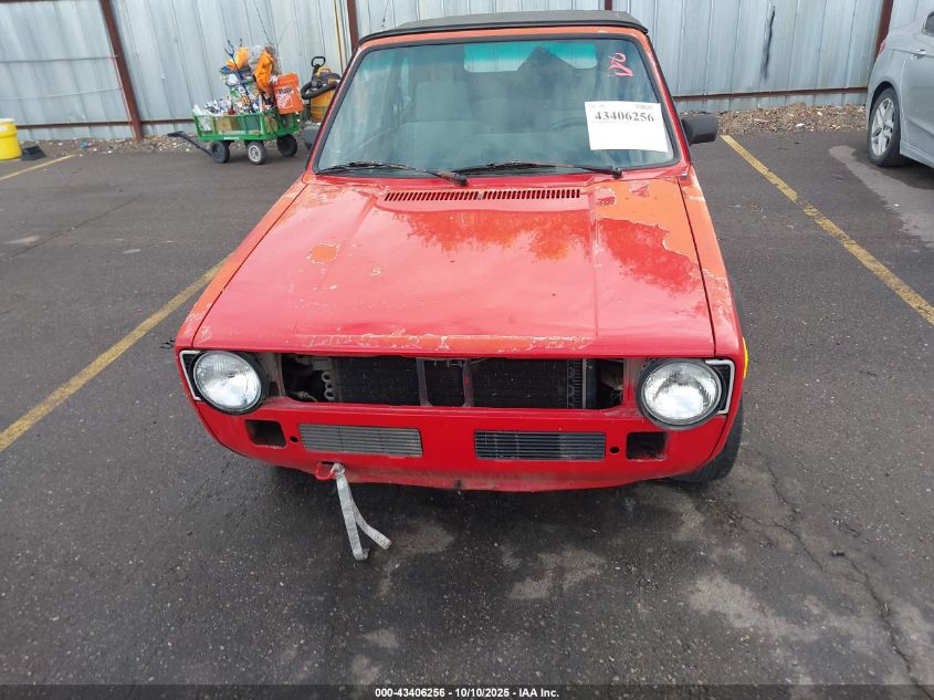 1987 Volkswagen Cabriolet VIN: WVWCA0154HK012964 Lot: 43406256