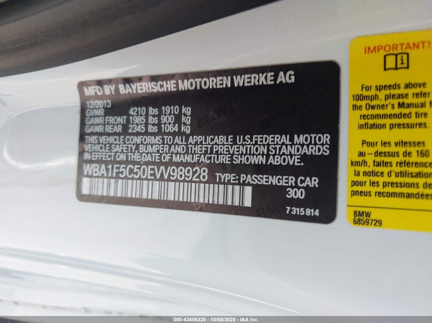 2014 BMW 228I WBA1F5C50EVV98928