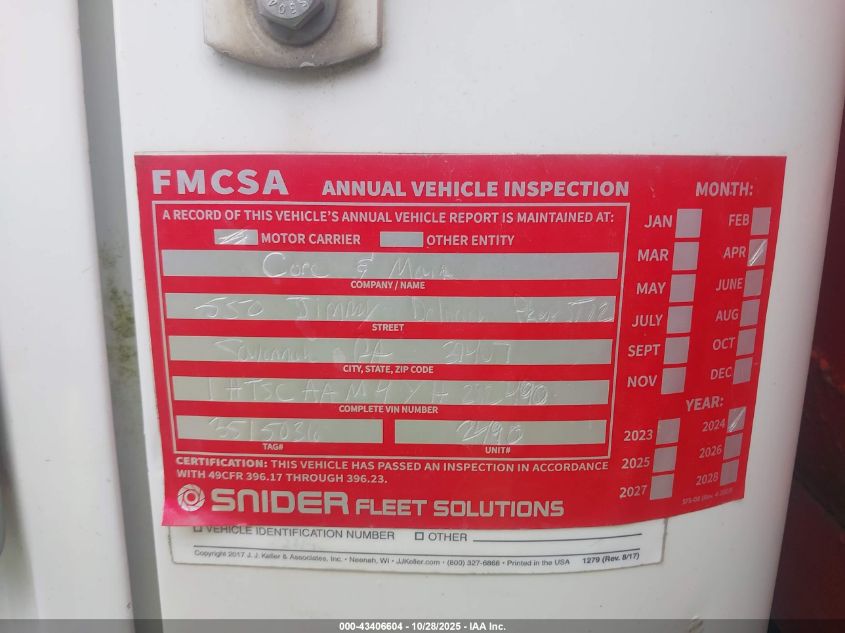 2000 International 4000 4700 VIN: 1HTSCAAM4YH282490 Lot: 43406604