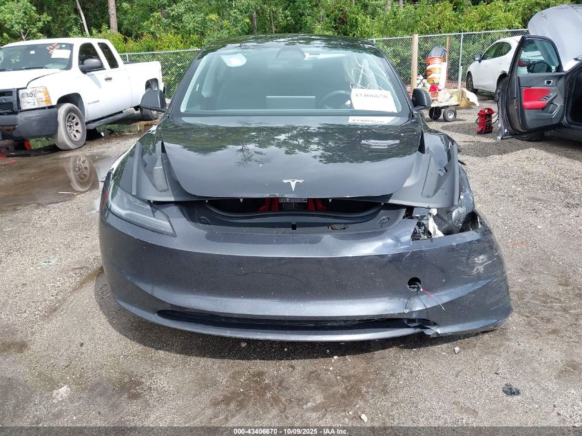 2025 Tesla Model 3 Long Range Rear-Wheel Drive VIN: 5YJ3E1EA3SF951335 Lot: 43406670