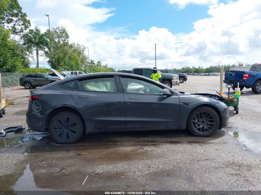 2025 Tesla Model 3 Long Range Rear-Wheel Drive VIN: 5YJ3E1EA3SF951335 Lot: 43406670