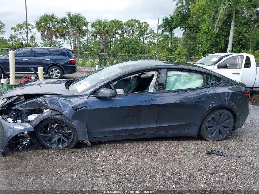 2025 Tesla Model 3 Long Range Rear-Wheel Drive VIN: 5YJ3E1EA3SF951335 Lot: 43406670
