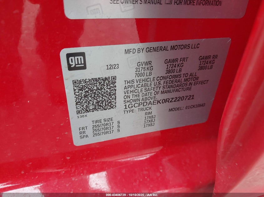 1GCPDAEK0RZ220721 2024 CHEVROLET SILVERADO photo no. 9