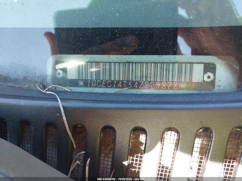 2004 Chevrolet Silverado 1500 Ls VIN: 1GCEC14T54Z229878 Lot: 43406756