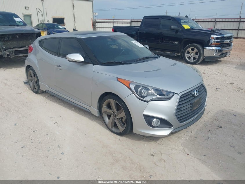 KMHTC6AE5DU108013 2013 Hyundai Veloster Turbo W/Blue auction photo 1