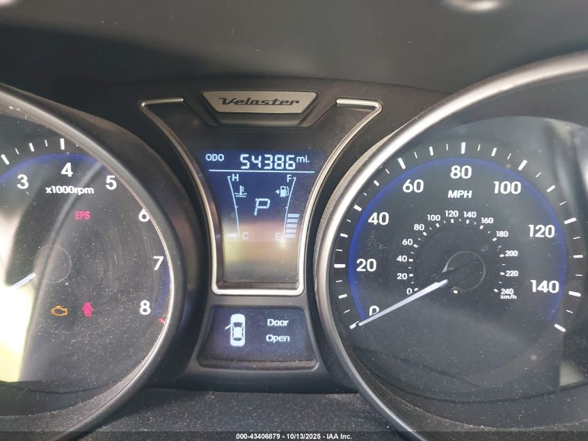 2013 Hyundai Veloster Turbo W/Blue VIN: KMHTC6AE5DU108013 Lot: 43406879