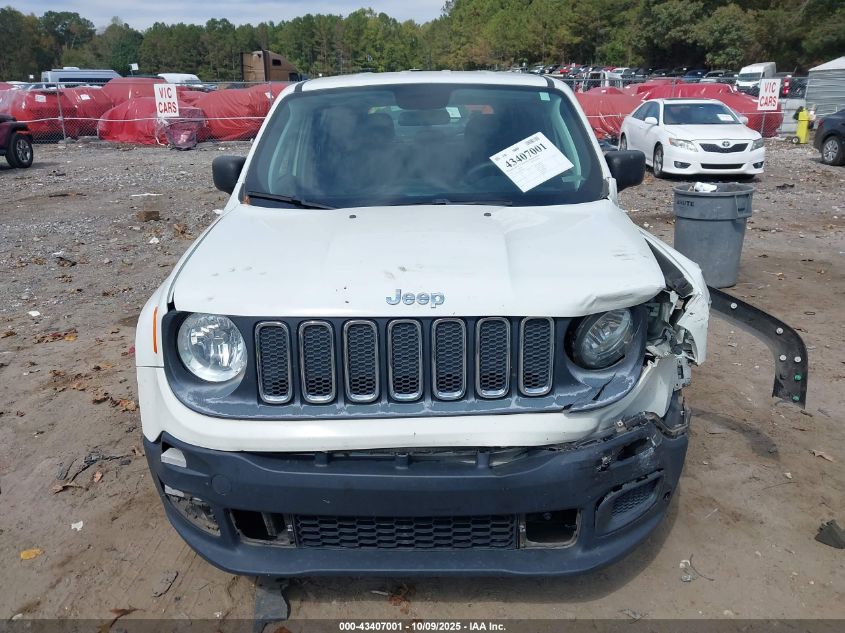 2018 Jeep Renegade Sport Fwd VIN: ZACCJAAB6JPG80157 Lot: 43407001