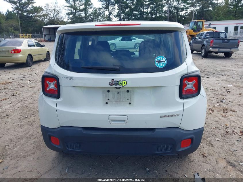 2018 Jeep Renegade Sport Fwd VIN: ZACCJAAB6JPG80157 Lot: 43407001