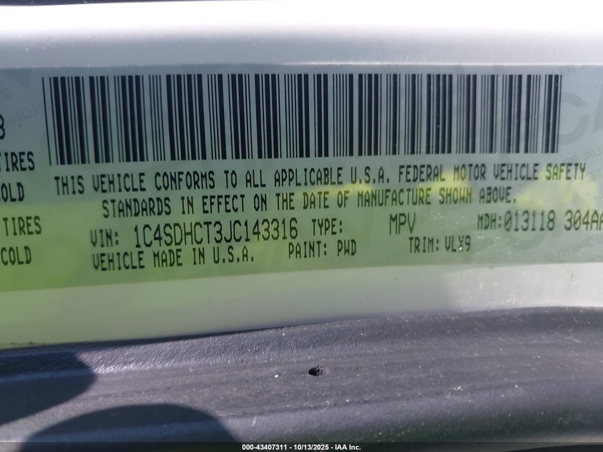 2018 DODGE DURANGO R/T RWD 1C4SDHCT3JC143316